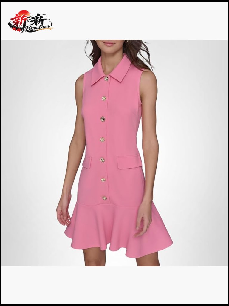 Sleeveless Collared Button Front Sheath Mini Dress - Workwear
